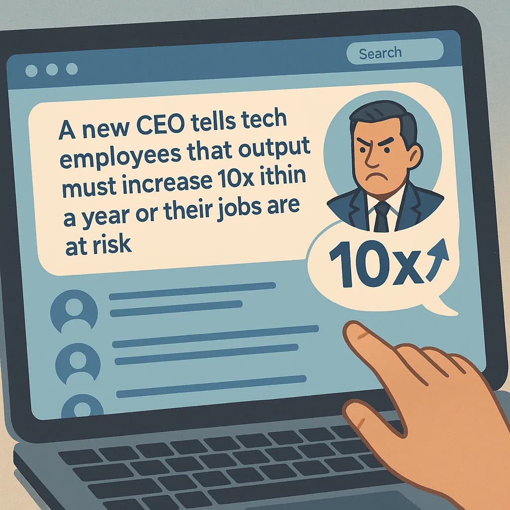 CEO Demands 10x Output Growth: Tech Jobs Now at Risk