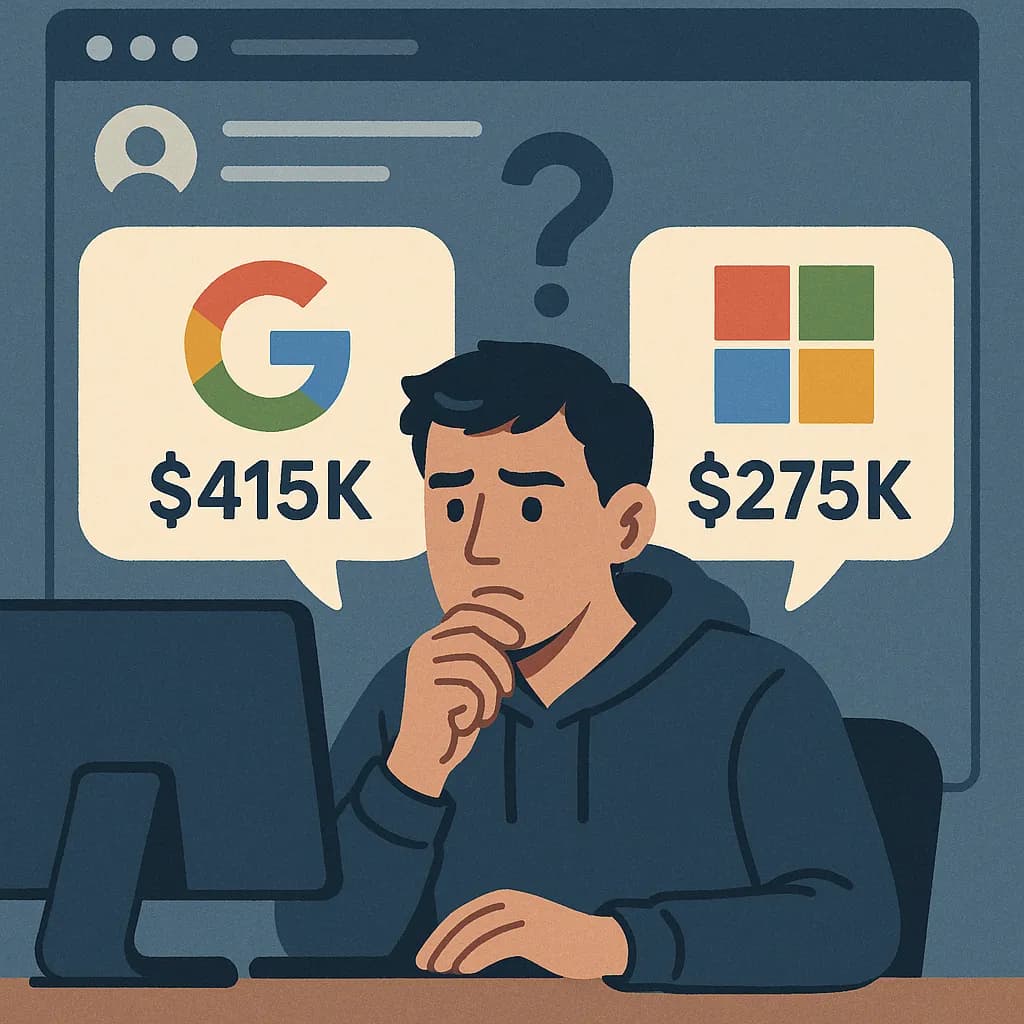 Tech Job Offers After Layoff: Choosing Between Google and Microsoft Roles